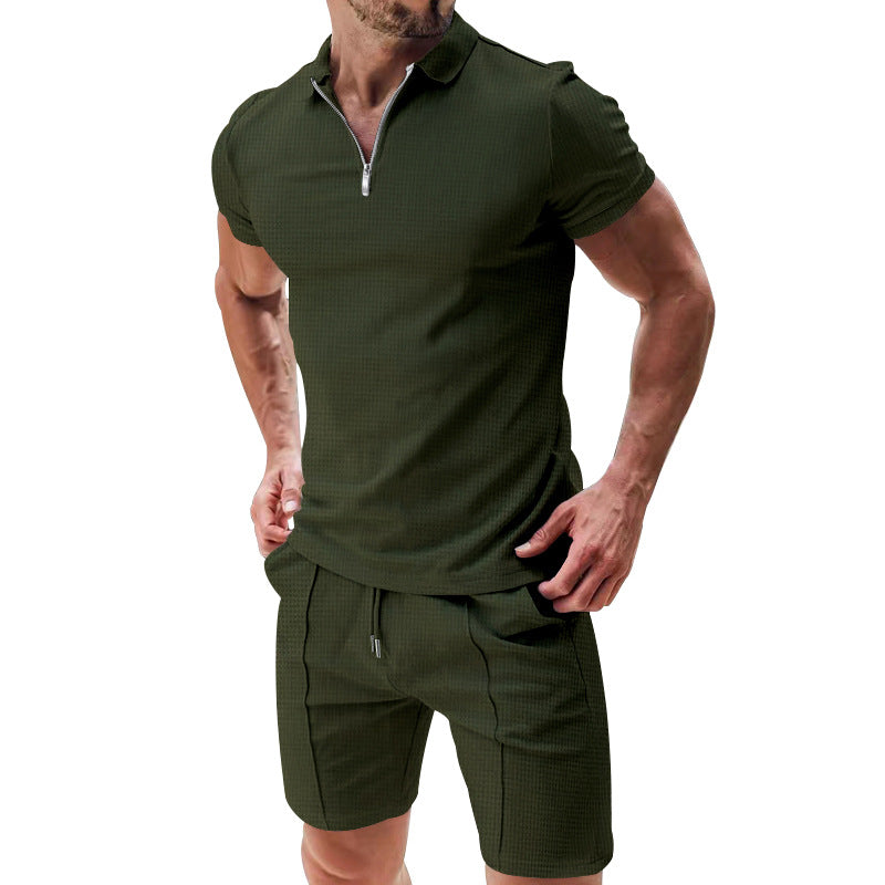 Conjunto de Verano Tipo Gofre de 2 Piezas para Hombre