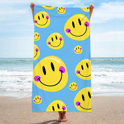 Double-Sided Red Flower Yellow Ice Cream Beach Towel